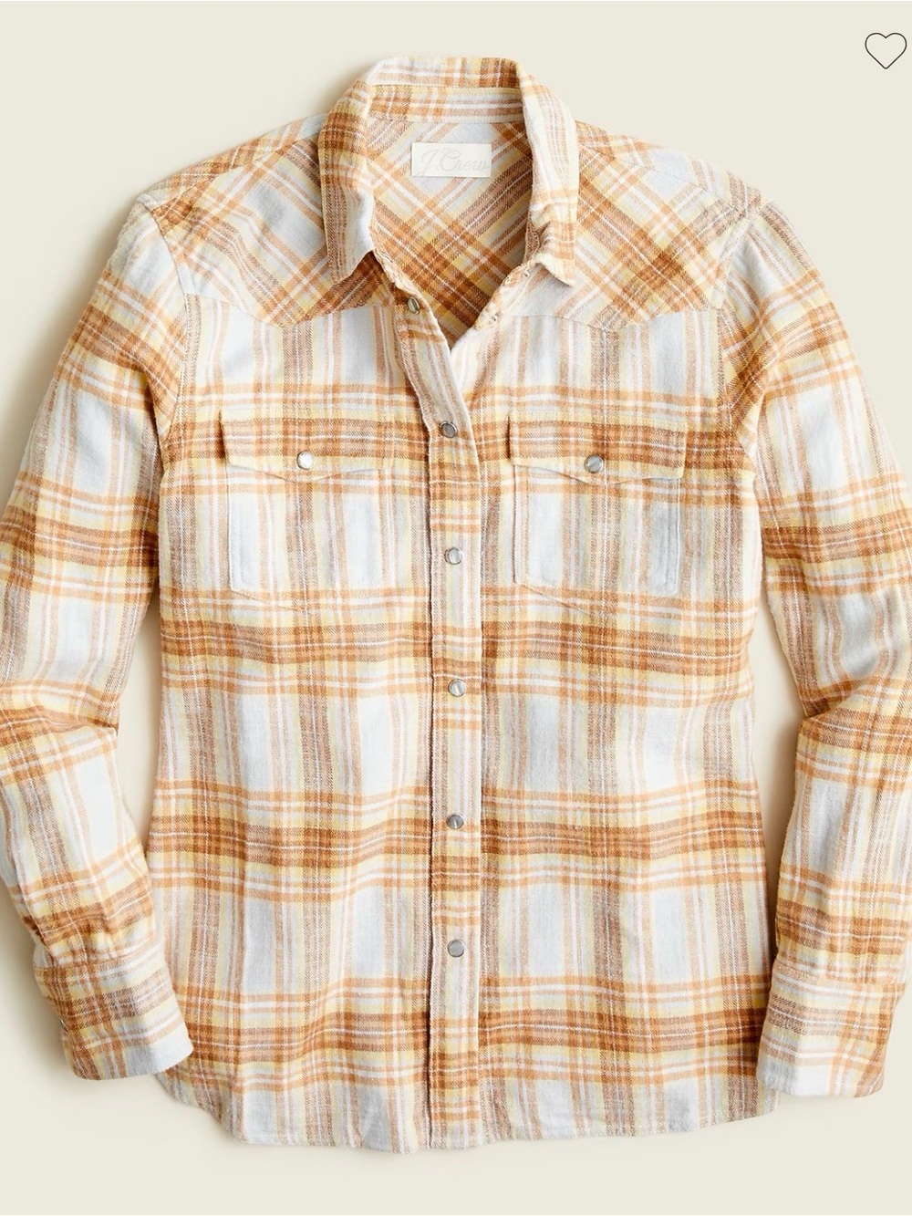 J. Crew Slim-fit western button front shirt in golden hour tartan flannel size 4
